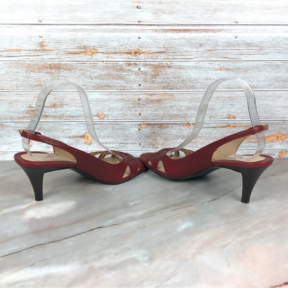 Cole Haan Aline Heeled Strappy Sandals in Red Leather - Picture 6 of 9
